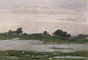William Stott of Oldham River in Flood oil painting